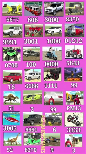 Indian Bike Driving 3D All Cheat Codes 2026 🚗🔥 Cars, Bikes, Truck, Tractor, Dinosaur & More