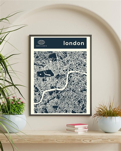 London Map Print | UK Wall Art | London Poster | Minimalist Travel Decor | Black and White Cityscape Decor - Etsy