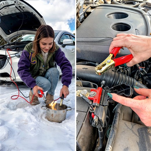When the cold kills your battery and you're stranded, this unconventional method could save your morning. File it under "I can't believe that actually works." #WinterCarCare #BatteryHack #ColdWeatherTips | 5-Minute Crafts Like