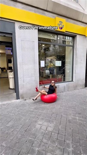 The best part: deflating my old yoga ball at the post office before shipping it off 🤷‍♀️ #louboutin