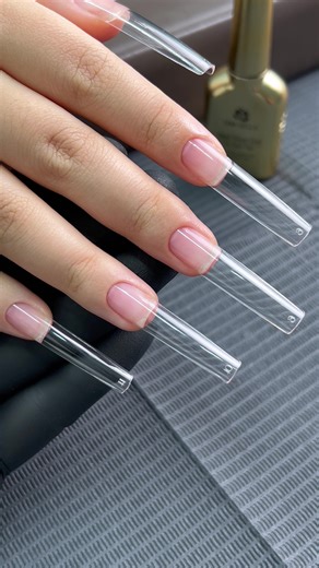 Stunning Long Square Nail Tips for Glossy Elegance