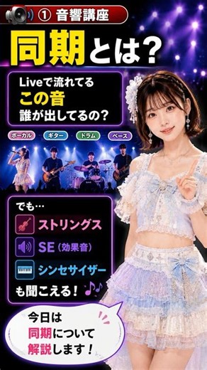 AI生成動画 音響講座「同期編」#音響 #Live #イベント #マイク #照明 #ミキサー #音楽 #九州 #大分 #パワーアンプ #コンプ ##デジ #音源 #作曲編曲 #制作