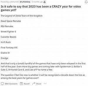 Is it safe to say that 2023 has been a CRAZY year for video games yet?