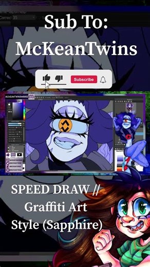 SPEED DRAW // Graffiti Art Style (Sapphire)🌃🎉#shorts