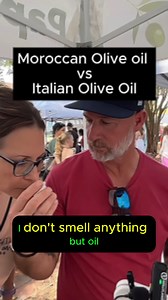 During a side-by-side tasting, customers noticed something surprising: the grocery-store Moroccan olive oil had almost no aroma at all. When they tasted the Italian olive oil, they immediately felt a peppery tingle in the throat — a sensation often associated with oleocanthal in fresh EVOO. Sometimes the difference is obvious the moment you smell it. | Papa Vince Extra Virgin Olive Oil