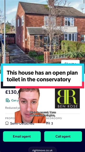 Unique House With Open Plan Toilet in Conservatory