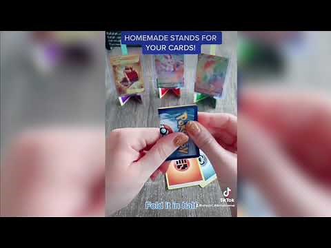 How to Make HomeMade Stands for Your Pokémon Cards using energy cards VS without energy cards
