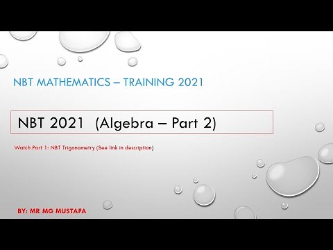 NBT MATH 2025 Preparation - Algebra (Part 2)
