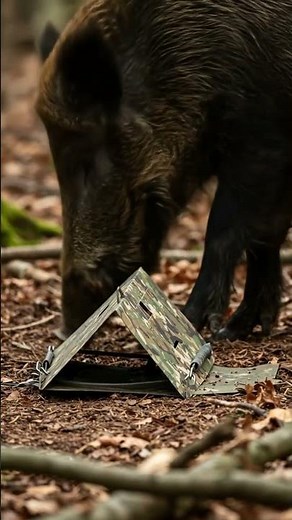 Wild Boar Runs Through a Misty Forest 🐗 #WildBoar #MistyForest #Wildlife