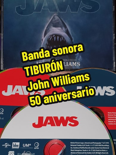 Banda sonora TIBURÓN (JAWS, 2021) compuesta por John Williams. Edición 3xCD 50 aniversario de Intrada Records de 2025. Ensayo de Mike Matessino, titulado