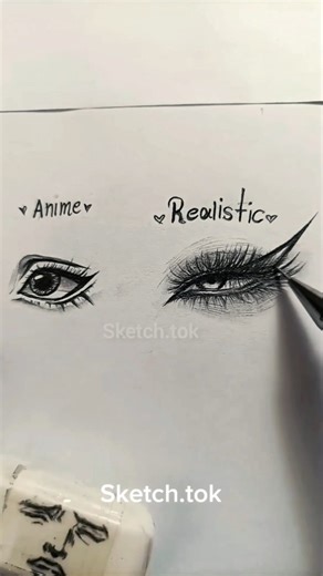 How to draw Anime and Realistic eyes Tutorial✏️#tutorials#howtodraw#sketch#head#drawing#fyppppp#fyp