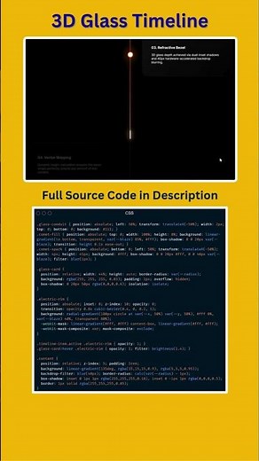 3D Glass Timeline Animation ⚡ HTML CSS JavaScript #shorts