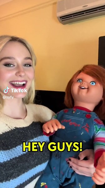 SPOILER ALERT ‼️ The #Chucky season finale is gonna be ~awesome~ #ChuckySeason3 #BjorgvinArnarson #AlyviaLind #TinyMic #Interview #TinyMicInterview