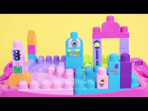 Mega Bloks Build & Learn Table Pink Educational Toy - Smyths Toys