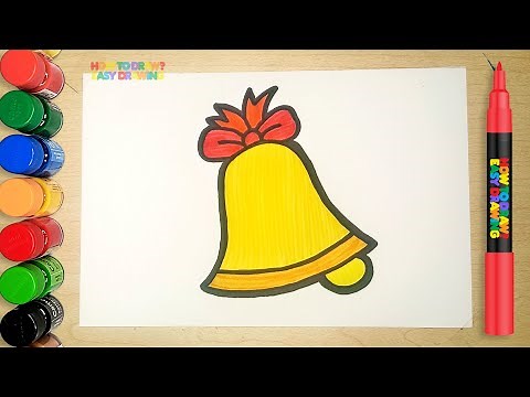 How to Draw a Christmas Bell with Bow | Fun and Easy Drawing for Kids