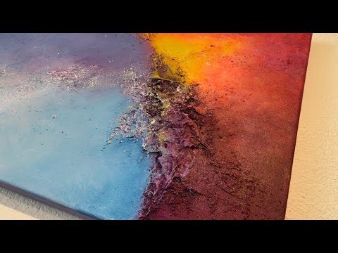 Level Up Your Art Skills💯 Textured Abstract Painting with Amazing Fluorescents blended in. #texture