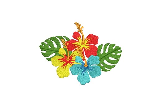 Hibiscus Flowers Embroidery Design, Hibiscus Flowers Machine Embroidery, 4 Sizes, Instant Download - Etsy
