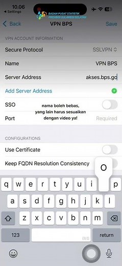 Tutorial Koneksi Forti Client VPN BPS - iOS