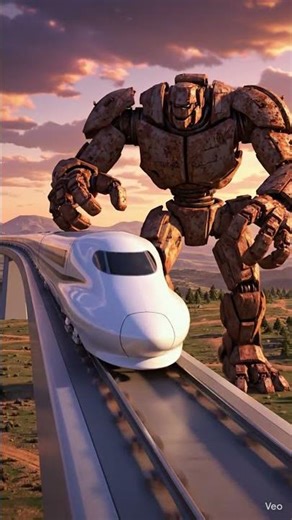 Bullet Train vs Giant Robot! 🚄🤖 Kaun Jeetega? #shorts