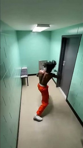 Prisoner Shadowboxing Violently in Solitary Cell | CCTV Footage