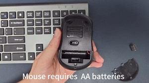 Keyboard and Mouse Wireless, Slim Full Size Keyboard with Calculator Button, Fn Lock, Silent Computer Mouse with Side Button, 2400 DPI, 2.4G USB Cordless Set for Laptop PC Windows Mac -Gray