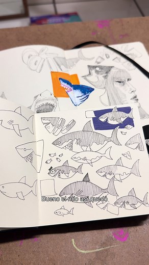 Cómo llenar una página de tu sketchbook: tutorial fácil de tiburones