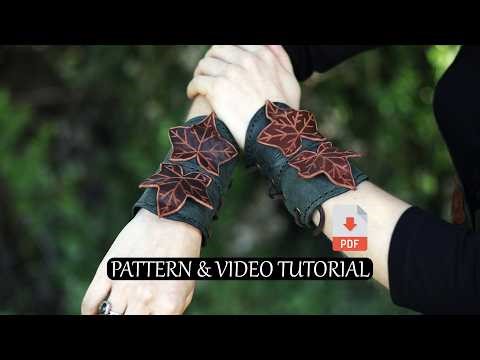 DIY Leather Ivy Bracers 🌿 Beginner Fantasy Arm Guards Tutorial (Cosplay / LARP)