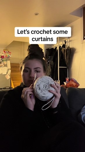 Really love these curtains I crocheted using willow squares #crochet #fyp #fabricart #homedecor #crochethome