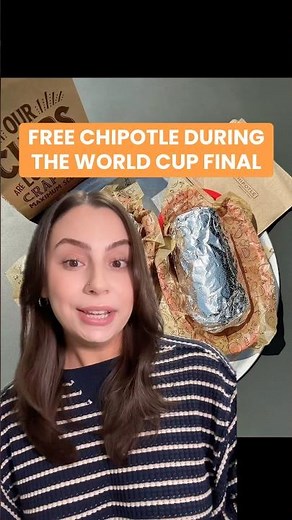 FREE burritos at Chipotle during the World Cup! First 100k to claim #cheapeats