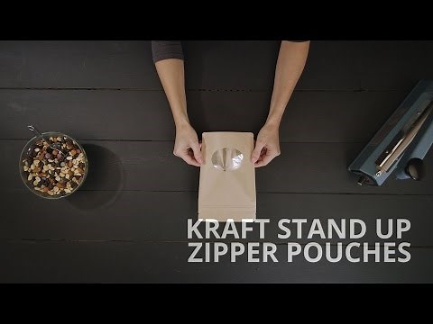 Kraft Stand Up Zipper Pouches