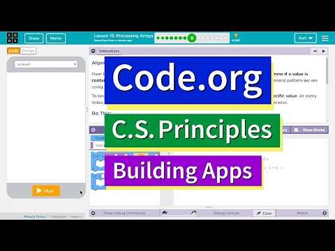 Processing Arrays Lesson 15.8 Tutorial with Answers Code.org CS Principles