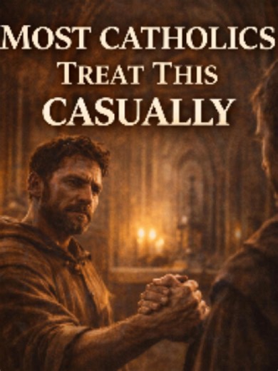 Most Catholics treat THIS casually at Mass. It’s not small talk. It’s not social time. It’s sacred. Reverence changes everything. Follow for Catholic discipline and formation ⚔️ #catholic #catholictiktok #catholicism #mass #