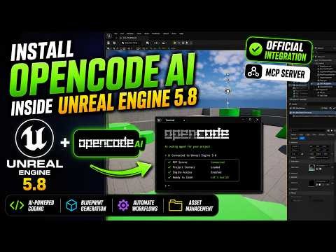 Install OpenCode AI Inside Unreal Engine 5.8 | Official OpenCode Integration & MCP Server Setup