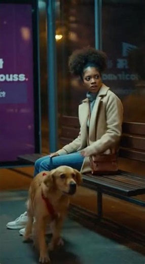 Dog Protects Owner at a Bus Stop