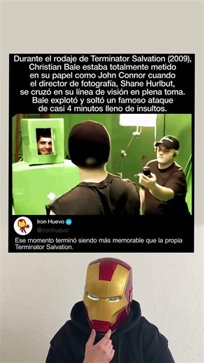 En Terminator Salvation (2009), un miembro del equipo interrumpió la escena de Bale