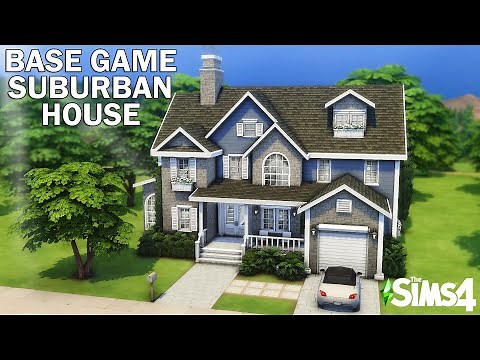 BASE GAME SUBURBAN HOUSE // Sims 4 Speed Build // NoCC