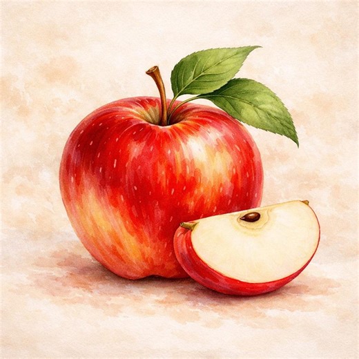 Watercolor Apple Print Red Apple Kitchen Wall Art Fruit Printable Poster Farmhouse Kitchen Decor Digital Download - Etsy