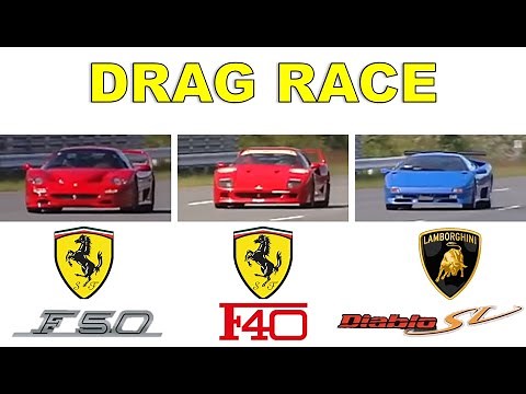 Drag Race #92 | Ferrari F50 vs Lamborghini Diablo SV vs Ferrari F40
