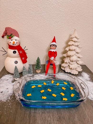 Looks like our elf found the coolest fishing spot around! ❄️ #elfontheshelf #elfontheshelfideas #elfadventures #HolidayMagic #Christmas #elfontheshelfadventures | Erika Hamner