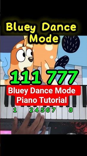 Bluey Dance Mode Easy Piano Tutorial #shorts #bluey #viral