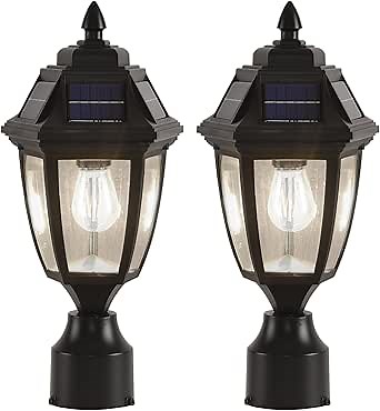 Solar Post Lights Outdoor 2 Pack, Motion Sensor Solar Lamp Post Lights Without Pier Mount Base, Waterproof Outdoor Light for Garden Wood Fence Deck