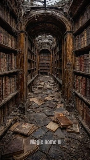 From Abandoned Library to a Magical Book Hall ✨ | AI Transformation #interiordesign #beforeafter