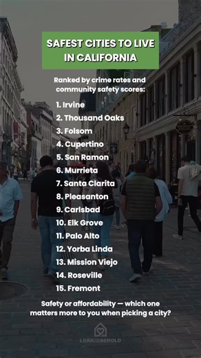 Top 15 safest cities in California 🛡️🏡 Crime rates are low, and community safety scores are high. These spots are perfect for peace of mind in 2025. Would you move for safety alone? Let me know 👇 | John Farrell - Mortgage by John