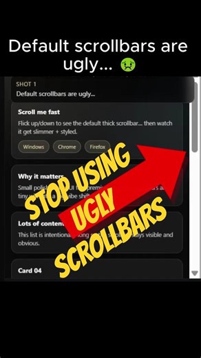 Stop using ugly scrollbars. Do this instead! 🎨✨
