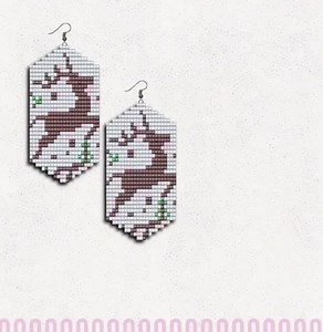 Reindeer Bead Earrings Pattern, Christmas Loom Stitch, Winter Scheme, Pdf Download, Holiday, Festive, Deer - Etsy Canada