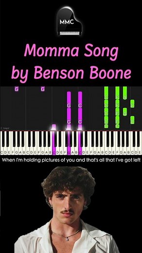 Momma Song by Benson Boone piano cover + sheet music + lyrics