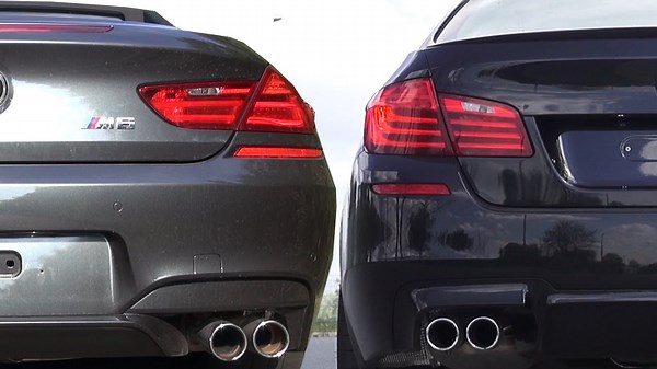 BMW M6 F12 vs BMW M5 F10 Sound Battle V8 Biturbo Cabrio Acceleration 0-270 Review