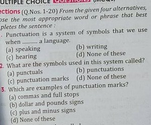 Which are examples of punctuation marks?... | Filo