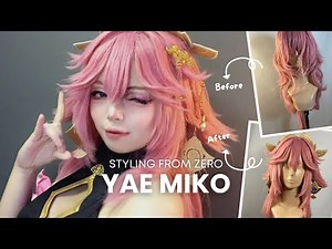 YAE MIKO: ‘STYLING WIG FROM ZERO!’ GENSHIN IMPACT WIG STYLING TUTORIAL