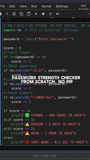 Python password strength checker #coding #python #ai #programming #tech